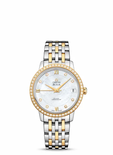 Omega De Ville Prestige Co-Axial 32.7 Stainless Steel / Yellow Gold / Diamond / MOP / Bracelet 424.25.33.20.55.001 (42425332055001)
